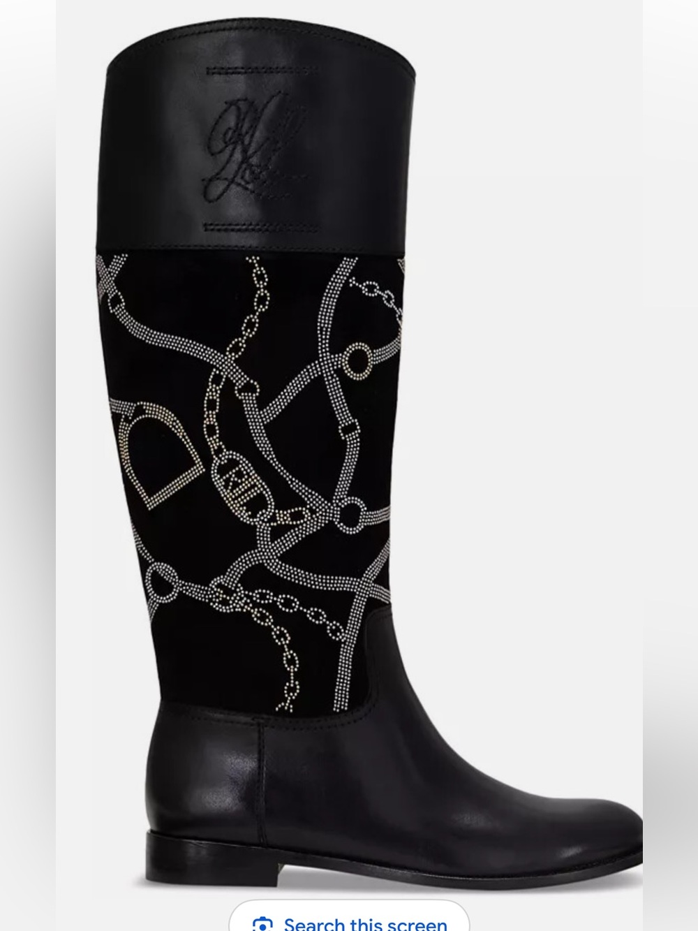 Ralph Lauren Justine Rhinestone Embellished Tall Riding Boots